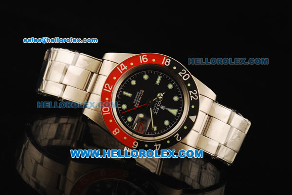 Rolex GMT-Master Swiss ETA 2846 Automatic Movement Steel Case with Black Dial and Ceramic Bezel - Click Image to Close